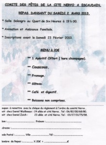 Fiche d'inscription.