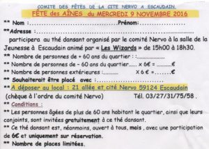 Imprimé d'inscription.